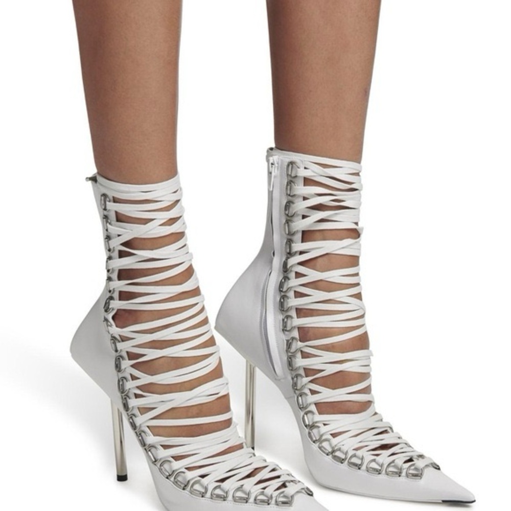 Not Selling Looking For Balenciaga White Lace-Up Heels